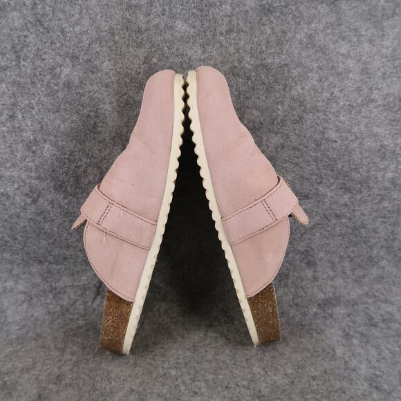 Cat & Jack Shoes Kids 1 Mule Sandal Flats Slip On Closed Toe Faux Suede Pink - Picture 9 of 12